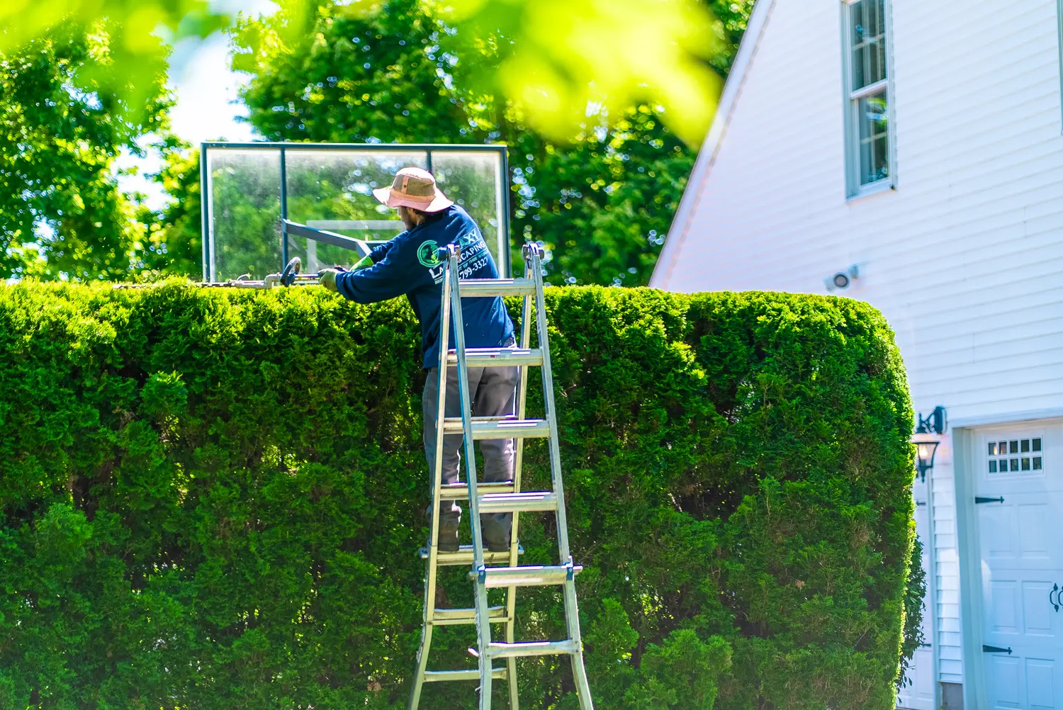 The Galaxy Landscaping team working together in Bucks County